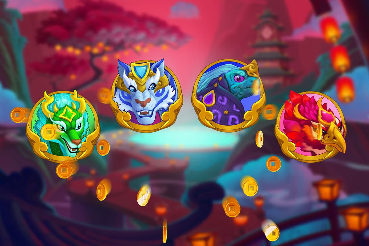 Vind 200 free spins i Legend of the Four Symbols!
