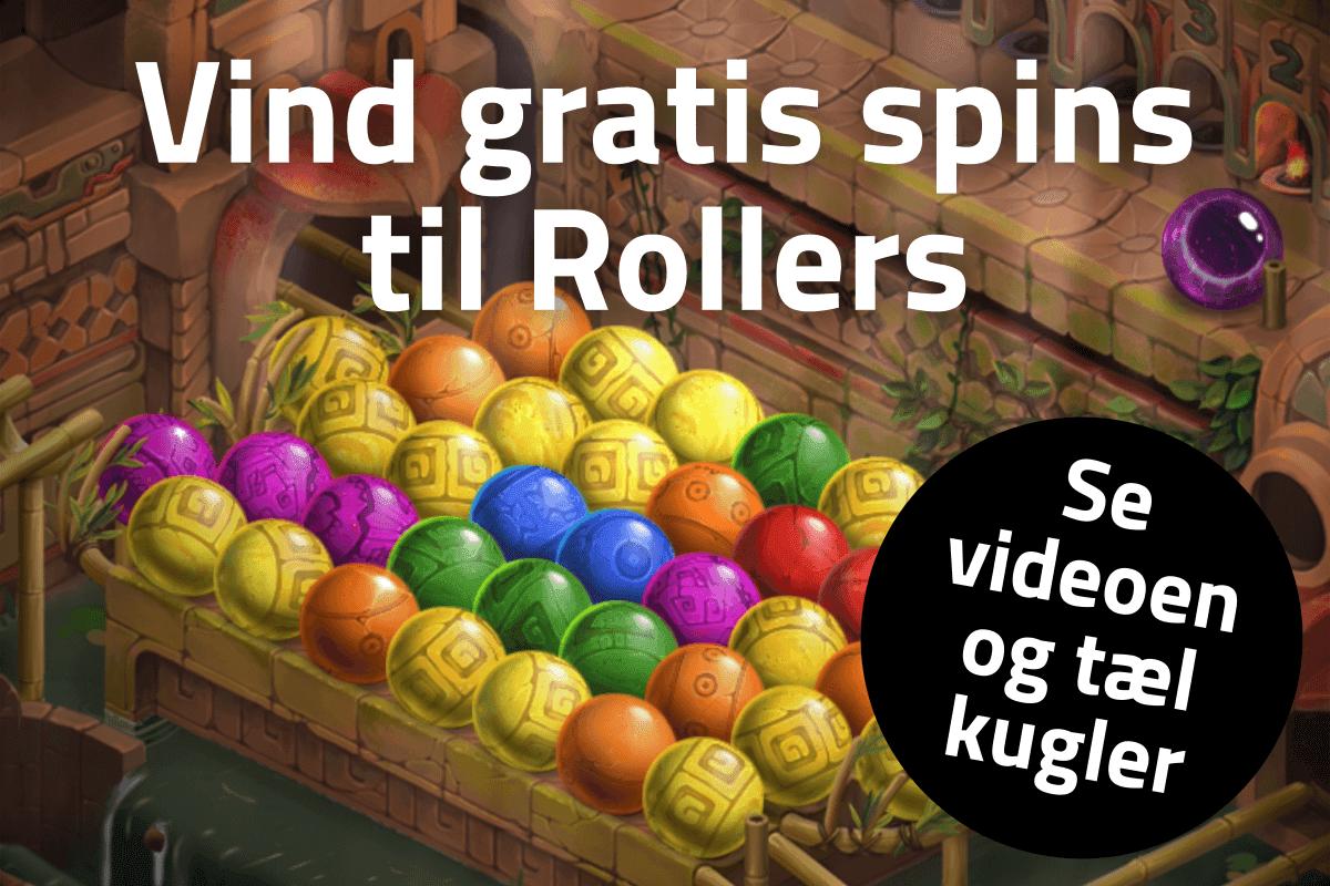 Hvor mange gule kugler er der? Tæl og vind free spins til Rollers!